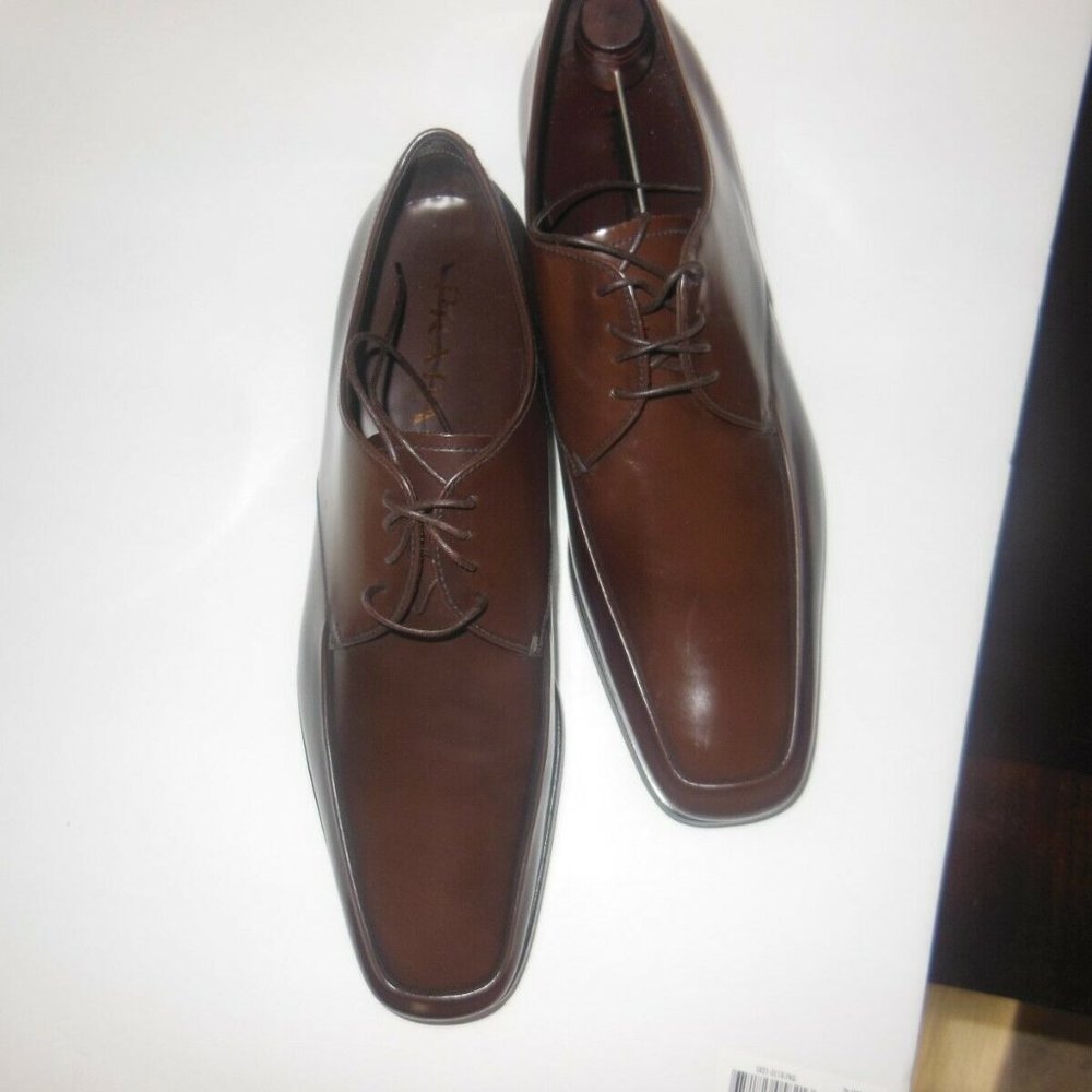 NEW LUXURY PRADA SMOOTH BROWN LEATHER MISMATCH